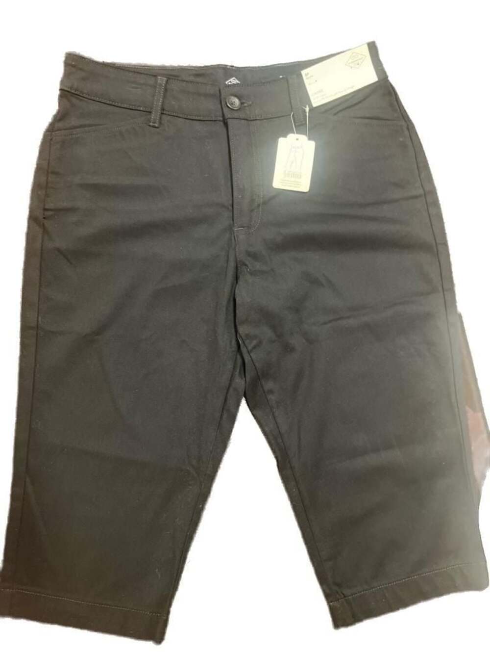 St. John's Bay Secretly Slender Mid-Rise Capri Pants, 8P Petite Black